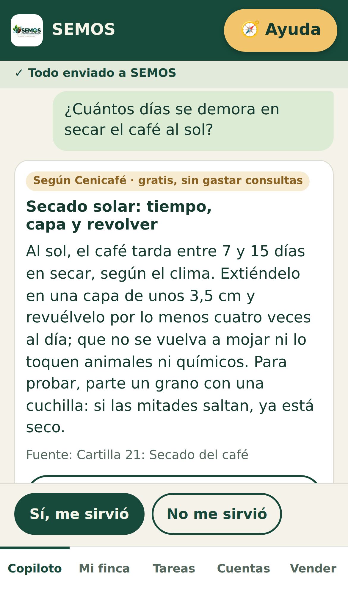 SEMOS responde una duda de secado con la biblioteca de Cenicafé